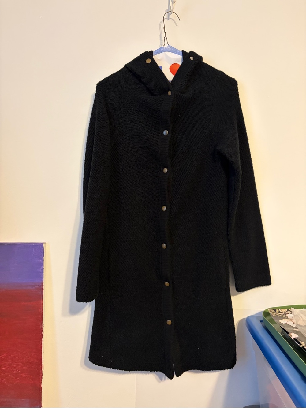 Pete & Greta for Johnny Was Hooded Long Sweater Coat with Button Front